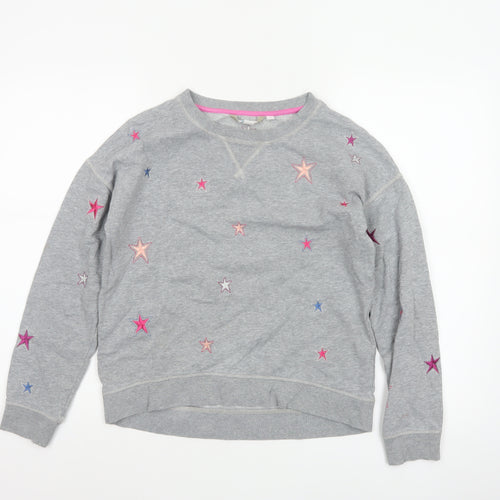 Boden Women’s Grey XS Star Embroidered Fleece Pullover Sweatshirt