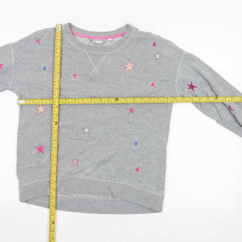 Boden Women’s Grey XS Star Embroidered Fleece Pullover Sweatshirt