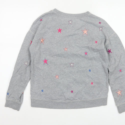 Boden Women’s Grey XS Star Embroidered Fleece Pullover Sweatshirt