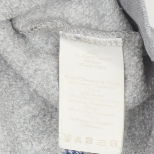 Boden Women’s Grey XS Star Embroidered Fleece Pullover Sweatshirt