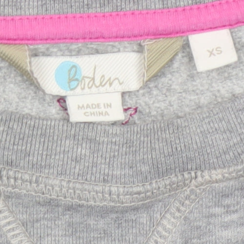 Boden Women’s Grey XS Star Embroidered Fleece Pullover Sweatshirt