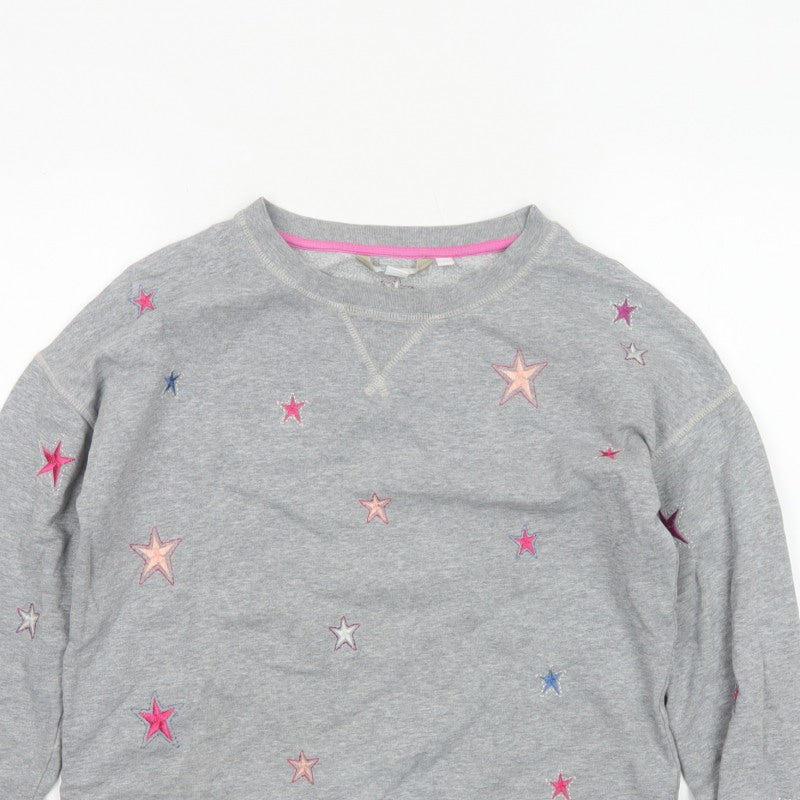 Boden Women’s Grey XS Star Embroidered Fleece Pullover Sweatshirt