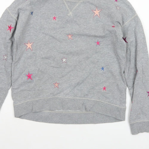 Boden Women’s Grey XS Star Embroidered Fleece Pullover Sweatshirt