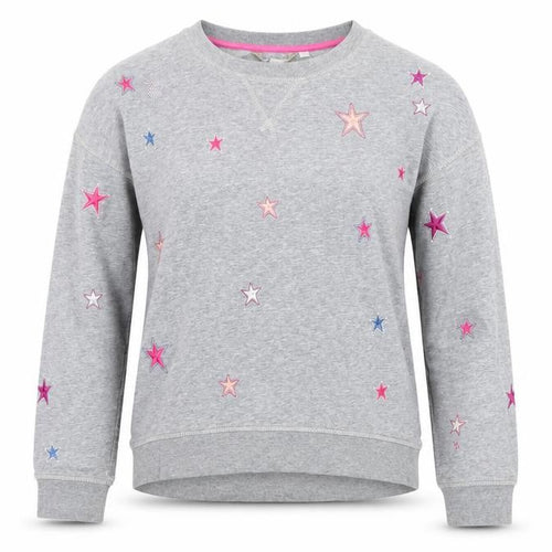 Boden Women’s Grey XS Star Embroidered Fleece Pullover Sweatshirt