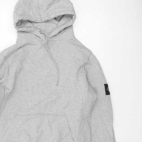 Calvin Klein Jeans Men Grey XS Pullover Hoodie Logo Pocket