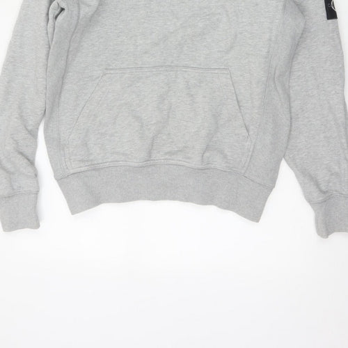 Calvin Klein Jeans Men Grey XS Pullover Hoodie Logo Pocket