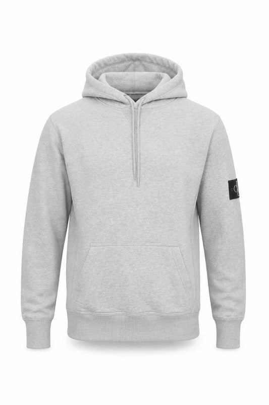 Calvin Klein Jeans Men Grey XS Pullover Hoodie Logo Pocket