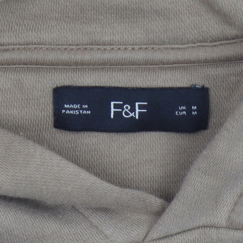 F&F Men’s Beige M New York City Graphic Pullover Hoodie Pockets