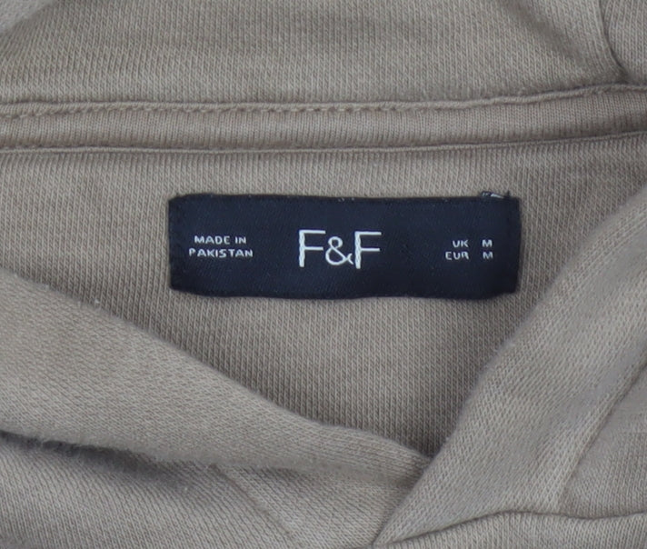 F&F Men’s Beige M New York City Graphic Pullover Hoodie Pockets