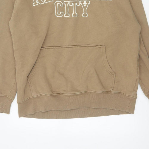 F&F Men’s Beige M New York City Graphic Pullover Hoodie Pockets