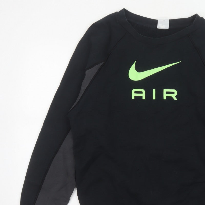 Nike Men’s Black S Pullover Crew Neck Air Logo Sweatshirt