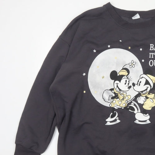 George Women's Black 2XL Mickey Minnie Christmas Pullover Sweatshirt