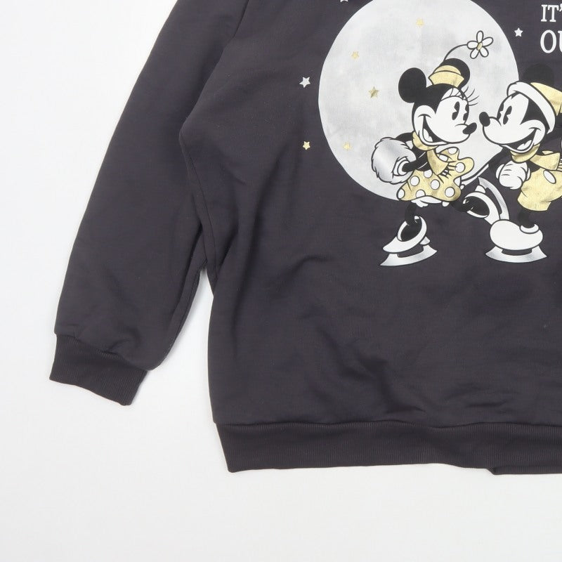 George Women's Black 2XL Mickey Minnie Christmas Pullover Sweatshirt