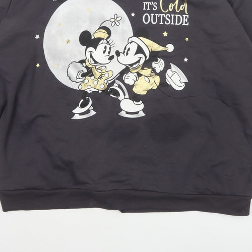 George Women's Black 2XL Mickey Minnie Christmas Pullover Sweatshirt