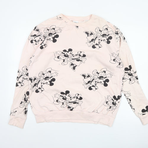 Disney Women Pink Size 12 L Mickey Minnie Cotton Pullover Sweatshirt