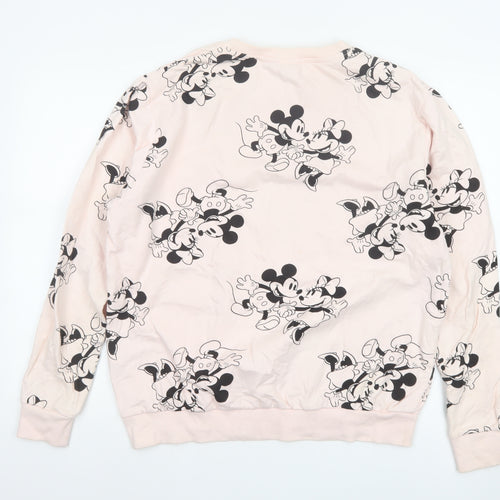 Disney Women Pink Size 12 L Mickey Minnie Cotton Pullover Sweatshirt