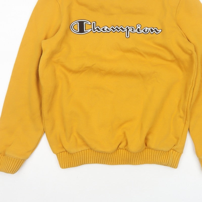 Champion Boys Yellow 11-12 Years Logo Crew Neck Pullover Sweatshirt
