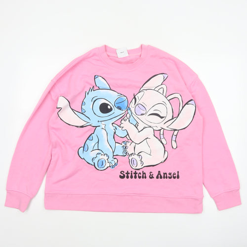 Primark Disney Stitch & Angel Women’s Pink L Pullover Sweatshirt