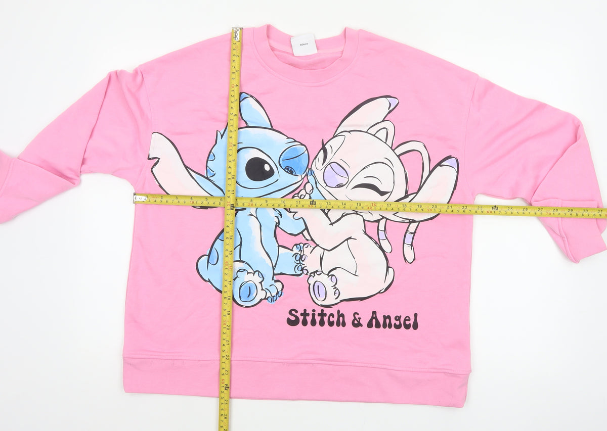 Primark Disney Stitch & Angel Women’s Pink L Pullover Sweatshirt