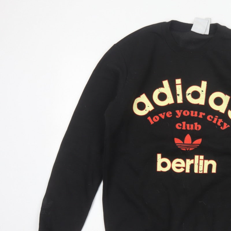 Adidas Men's Black S Berlin Love Your City Graphic Pullover Sweatshirt