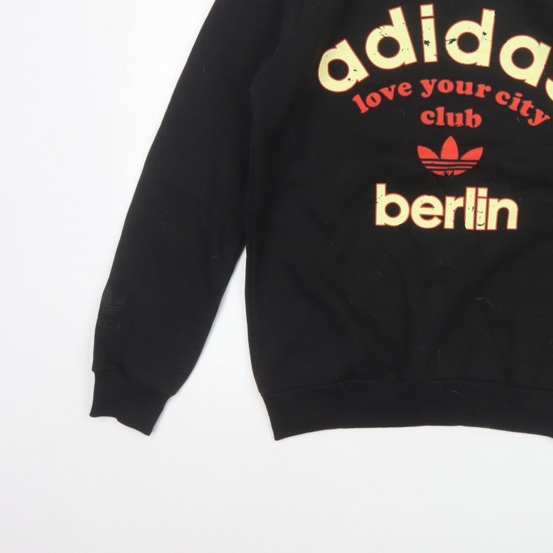 Adidas Men's Black S Berlin Love Your City Graphic Pullover Sweatshirt