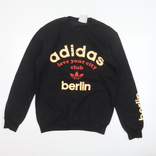 Adidas Men's Black S Berlin Love Your City Graphic Pullover Sweatshirt