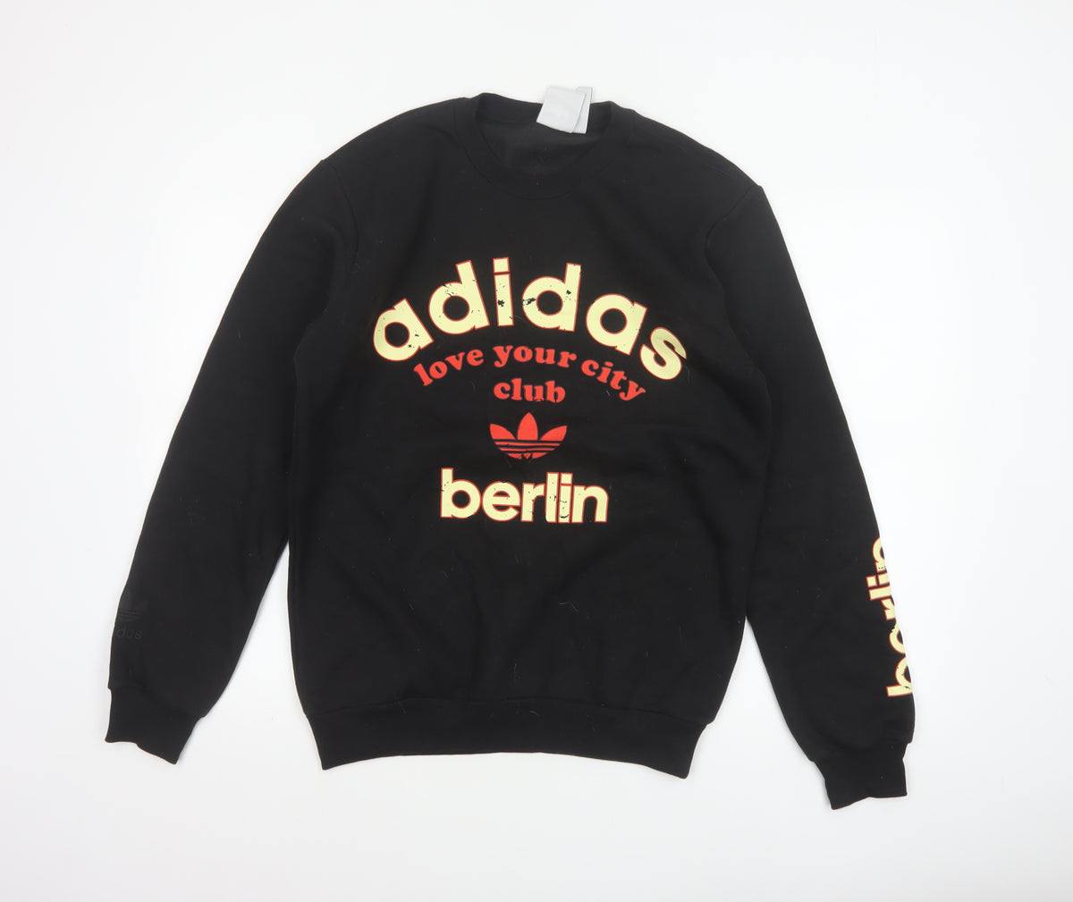 Adidas Men's Black S Berlin Love Your City Graphic Pullover Sweatshirt