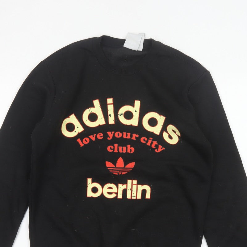 Adidas Men's Black S Berlin Love Your City Graphic Pullover Sweatshirt