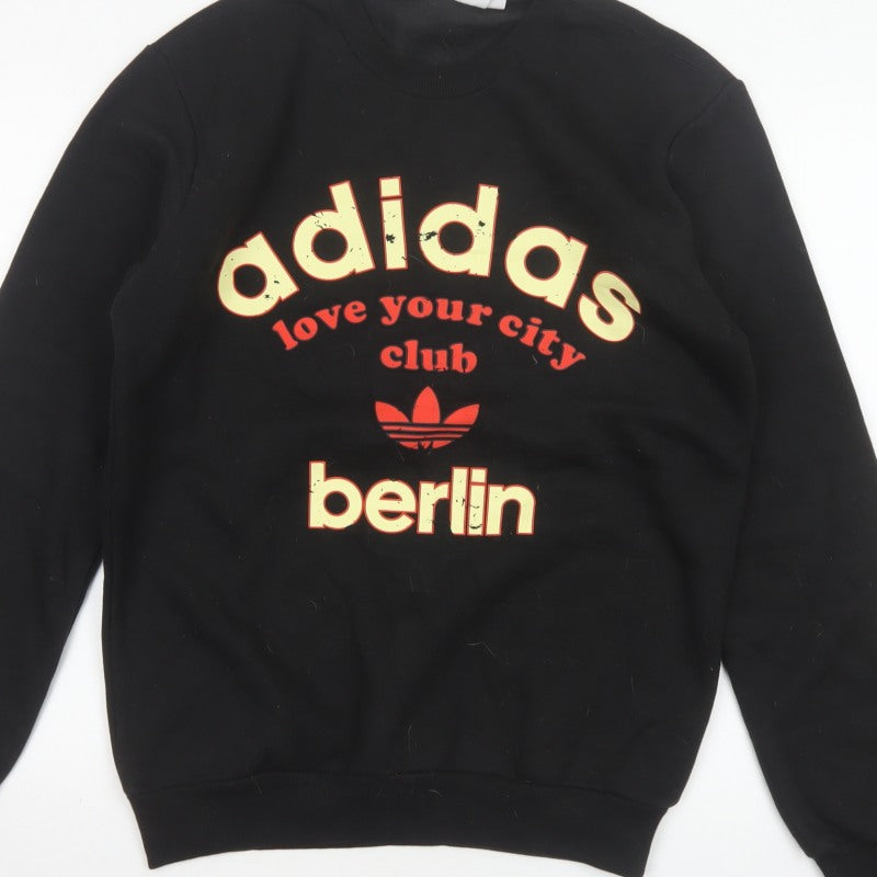 Adidas Men's Black S Berlin Love Your City Graphic Pullover Sweatshirt
