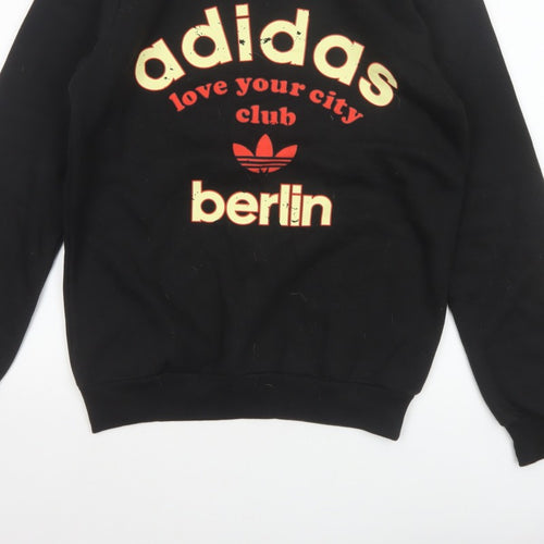 Adidas Men's Black S Berlin Love Your City Graphic Pullover Sweatshirt