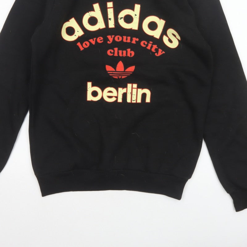 Adidas Men's Black S Berlin Love Your City Graphic Pullover Sweatshirt