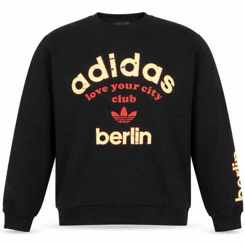 Adidas Men's Black S Berlin Love Your City Graphic Pullover Sweatshirt