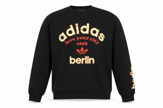 Adidas Men's Black S Berlin Love Your City Graphic Pullover Sweatshirt