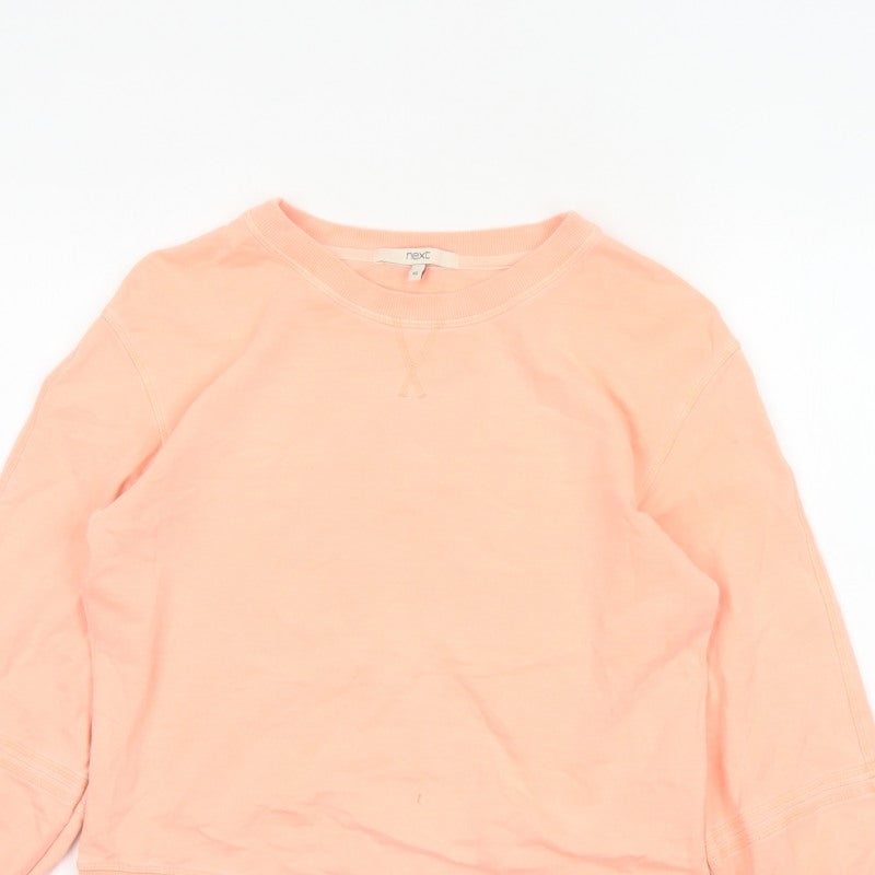 Next Women Pink UK 6 XS Pullover Sweatshirt Balloon Sleeve Cotton