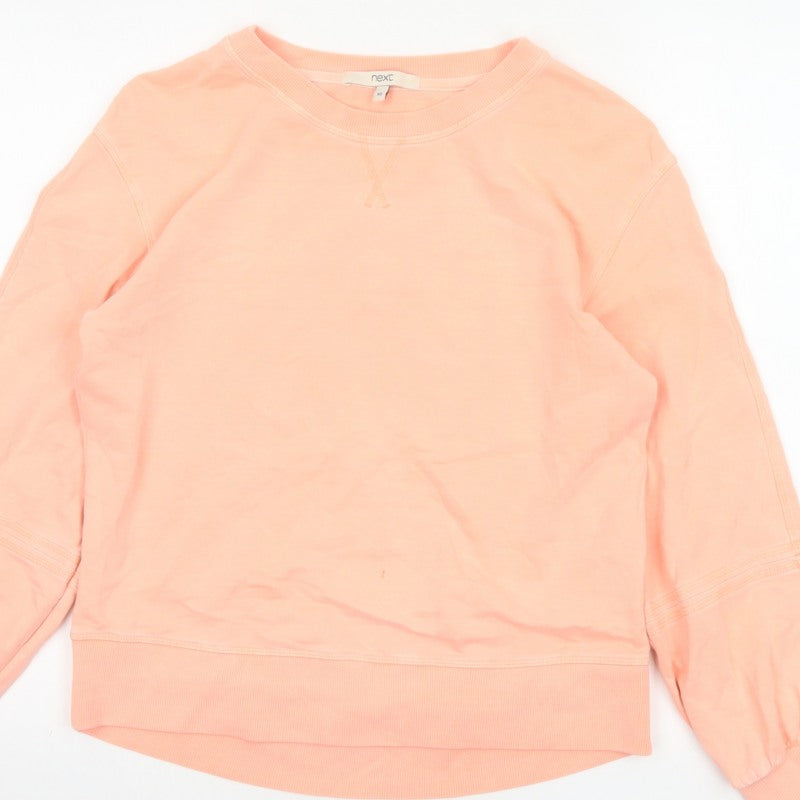 Next Women Pink UK 6 XS Pullover Sweatshirt Balloon Sleeve Cotton
