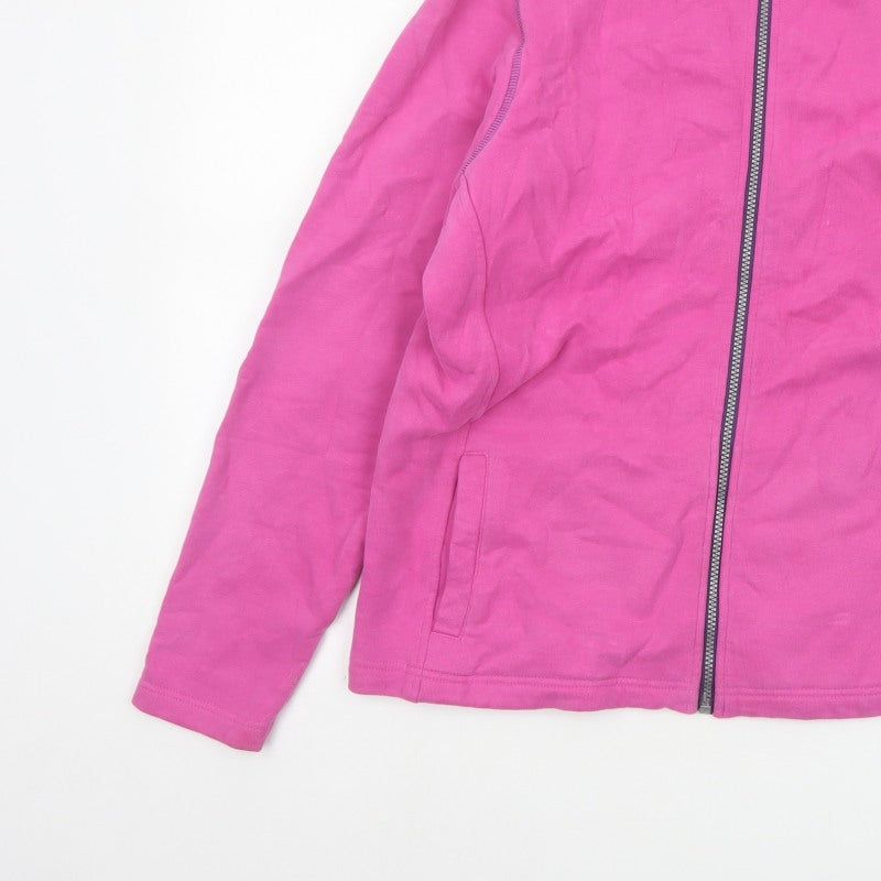 Lazy Jacks Unisex Pink L Full Zip Cotton Basic Jacket Pockets