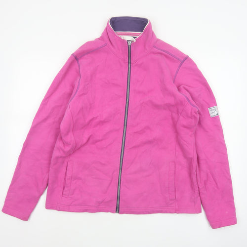 Lazy Jacks Unisex Pink L Full Zip Cotton Basic Jacket Pockets