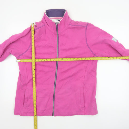 Lazy Jacks Unisex Pink L Full Zip Cotton Basic Jacket Pockets