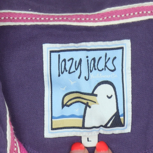 Lazy Jacks Unisex Pink L Full Zip Cotton Basic Jacket Pockets