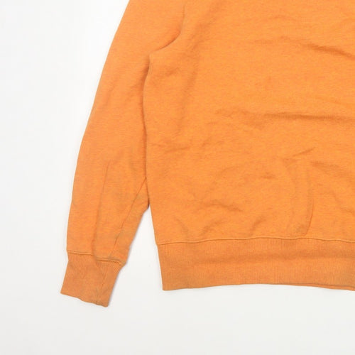 Ben Sherman Men Orange S Crew Neck Pullover Cotton Sweatshirt
