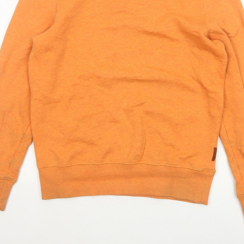 Ben Sherman Men Orange S Crew Neck Pullover Cotton Sweatshirt