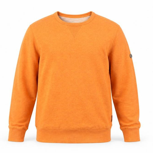 Ben Sherman Men Orange S Crew Neck Pullover Cotton Sweatshirt