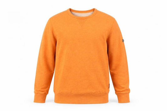 Ben Sherman Men Orange S Crew Neck Pullover Cotton Sweatshirt