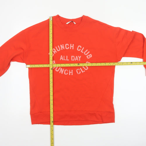 Tu Women’s Red Size 12 Brunch Club Graphic Pullover Sweatshirt