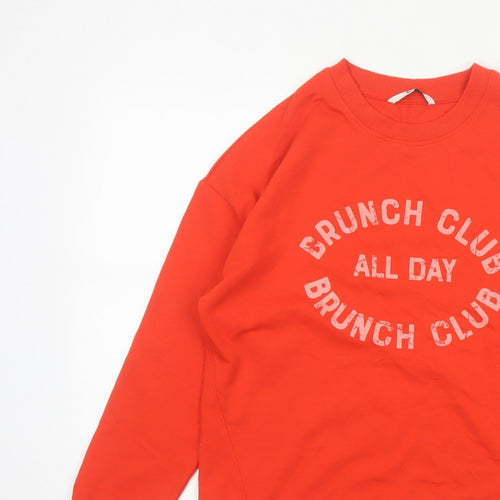 Tu Women’s Red Size 12 Brunch Club Graphic Pullover Sweatshirt