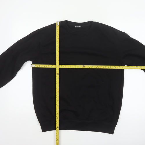 PrettyLittleThing Men’s Black M Crew Neck Pullover Fleece Sweatshirt