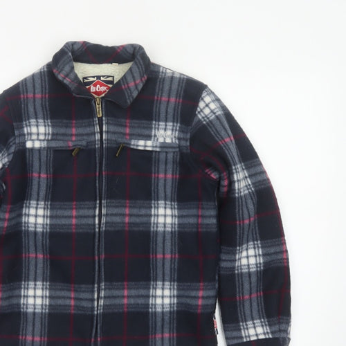 Lee Cooper Boys Navy Plaid Fleece Lined Zip Jacket Age 11-12 Years