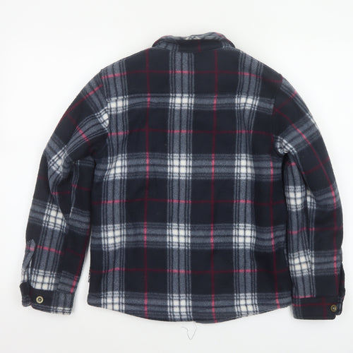 Lee Cooper Boys Navy Plaid Fleece Lined Zip Jacket Age 11-12 Years