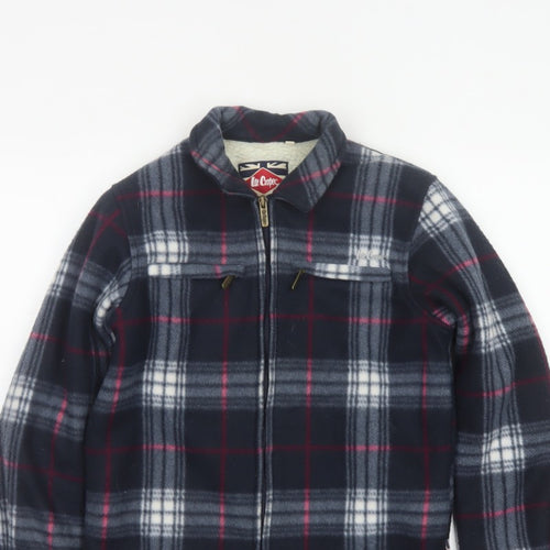 Lee Cooper Boys Navy Plaid Fleece Lined Zip Jacket Age 11-12 Years