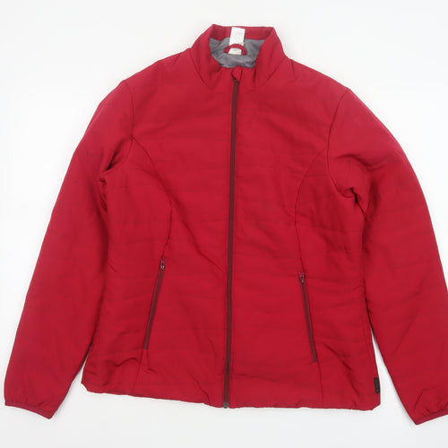 Decathlon Women’s Red UK 12 Quilted Puffer Jacket Zip Pockets